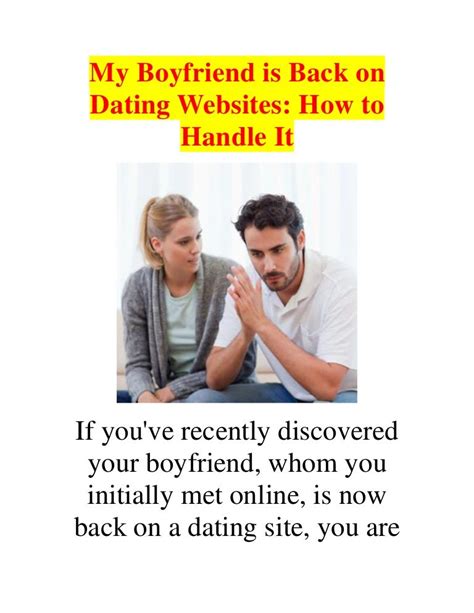 caught my boyfriend on a dating website